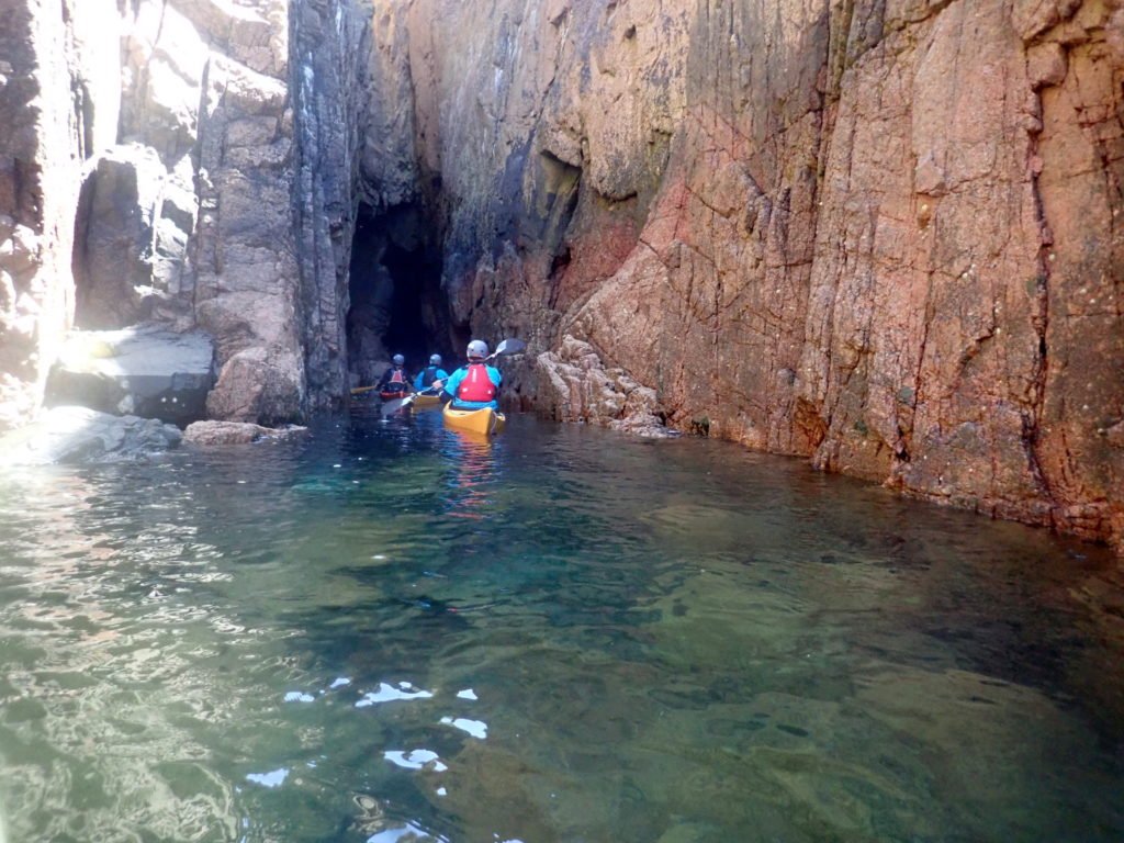 Sea kayaking in Jersey caves
